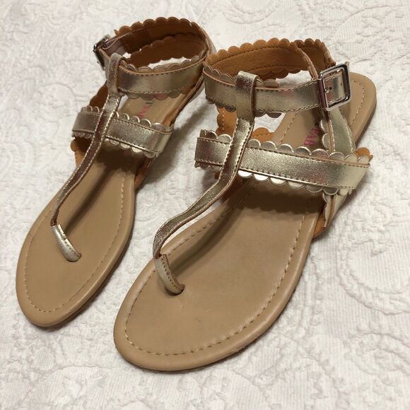 Womens JustFab Sandals Size 7.5 Gold - Picture 3 of 6